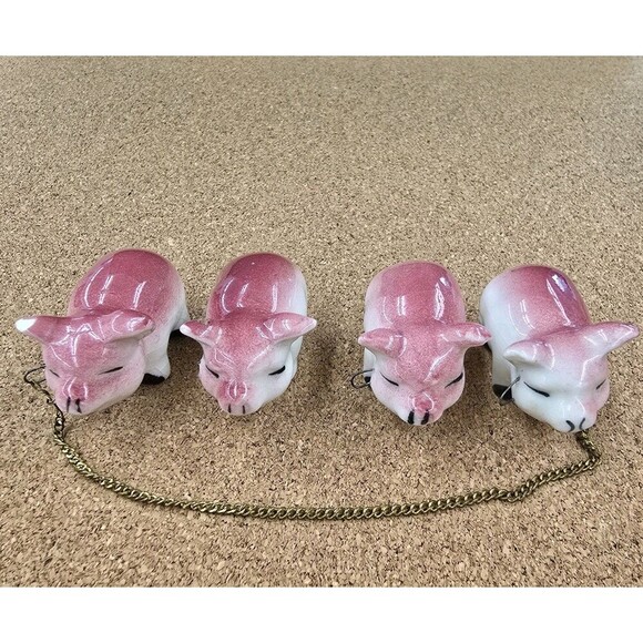 Set Of 5 Pig Family  Mama Pig & 4 Piglets Vintage - Picture 6 of 15